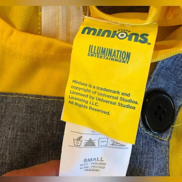 Kids Unisex Minions Costume Overalls/yellow Shirt onesie size Small - Picture 4 of 7